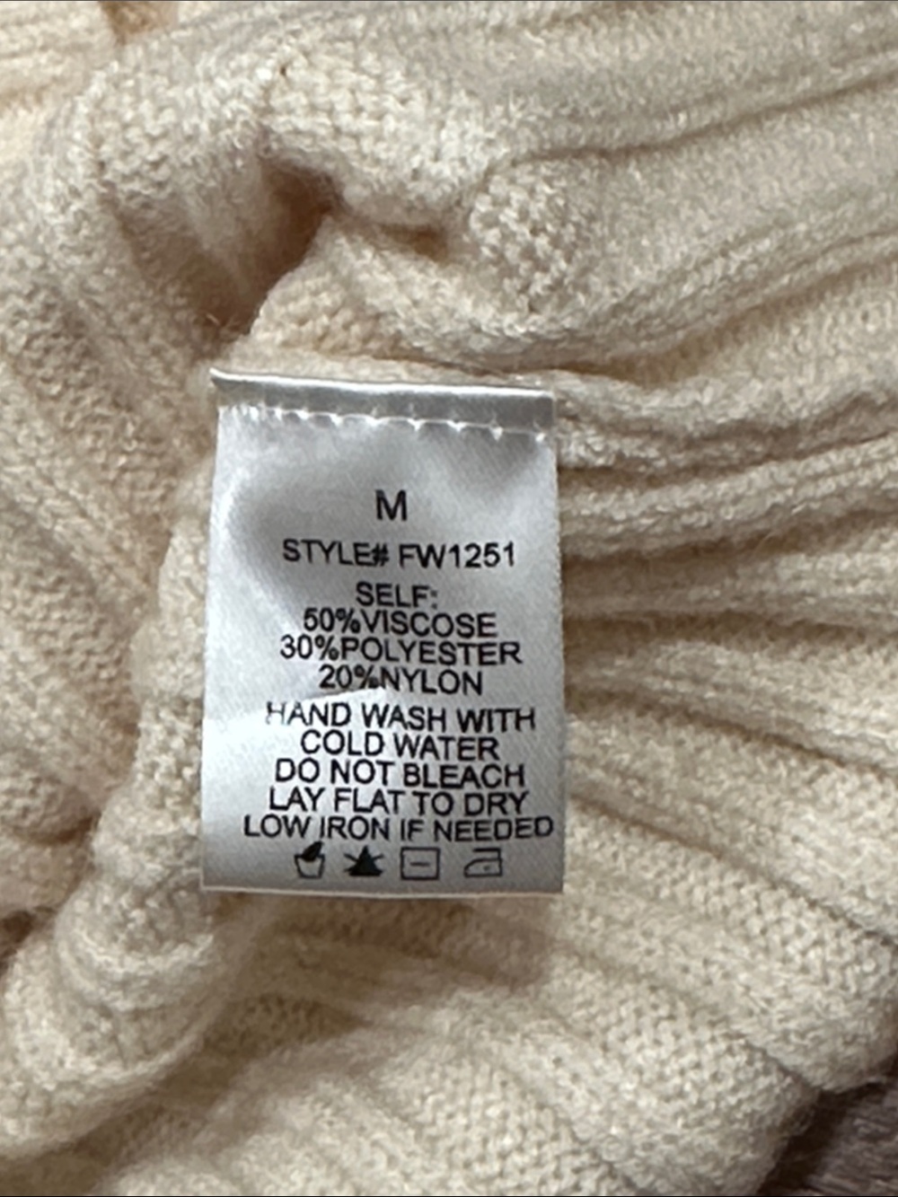 Final Touch Cream Ribbed V-Neck Button-Up Cardigan - Picture 4 of 5